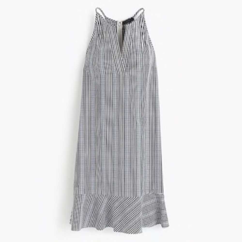 J. Crew Petite flutter-hem dress in plaid